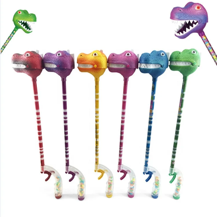 Novelty Kids Candy Toy Big Mouth Dinosaur Big Rex Candy Grabbers Toy With Light And Sound Candy Toy Container