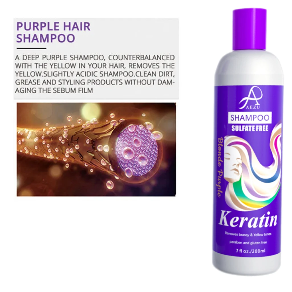 Professional High Quality Silver Blonde Hair Color Protection Shampoo No Yellow Shampoo