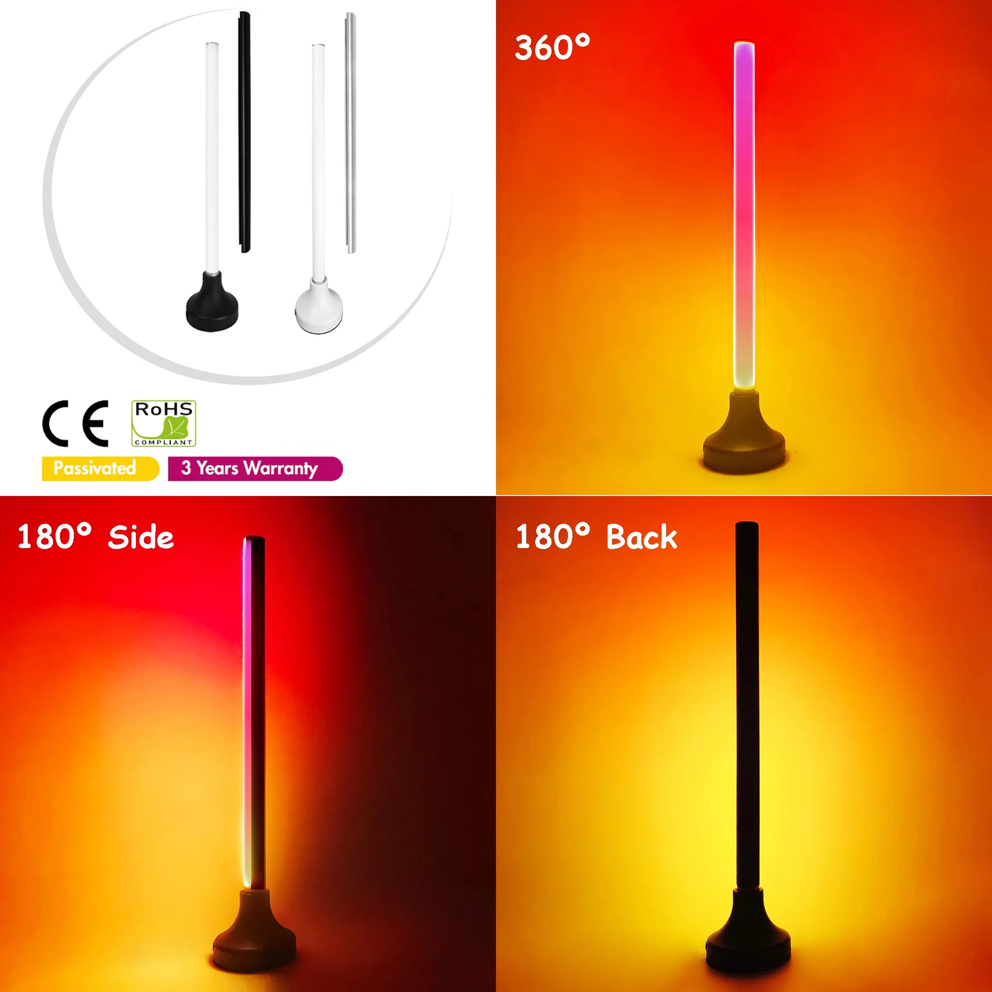 360 or 180 degrees with shield Ambiance Smart Floor Light LED APP control Smart home lights Rainbow RGB Colorful Table lamps