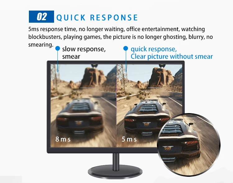 Wholesale Factory Price 21.5 inch pc monitor led desktop monitor 1080p hd monitor