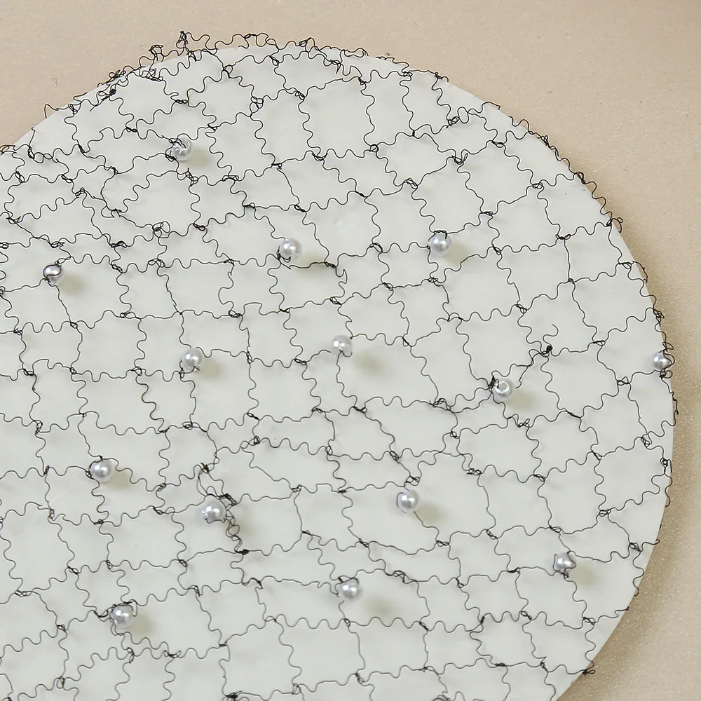 Hot Selling Invisible Hair Net with Pearl Elastic Crystal Nylon Hairnet Bun Cover For Women Hair Accessories