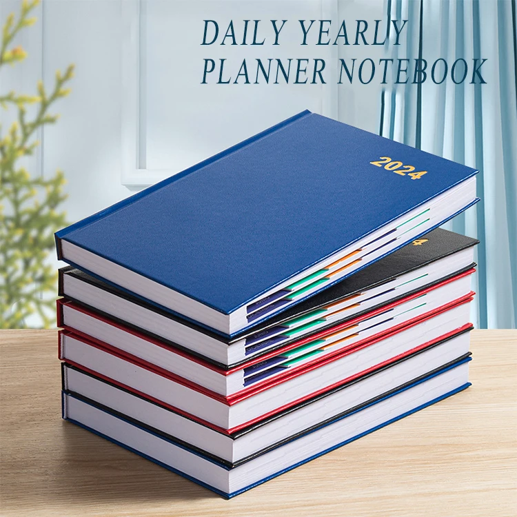 HongShun 2024 calendar notebook agenda 156 sheets leather diary journal notepad weekly daily yearly planner