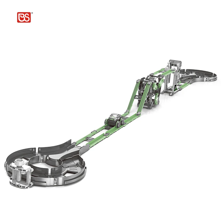 AAA Battery Operated Electric Rail Car Adventure Toys Removable DIY Stunt Rotate Racing Track Vehicle Toys