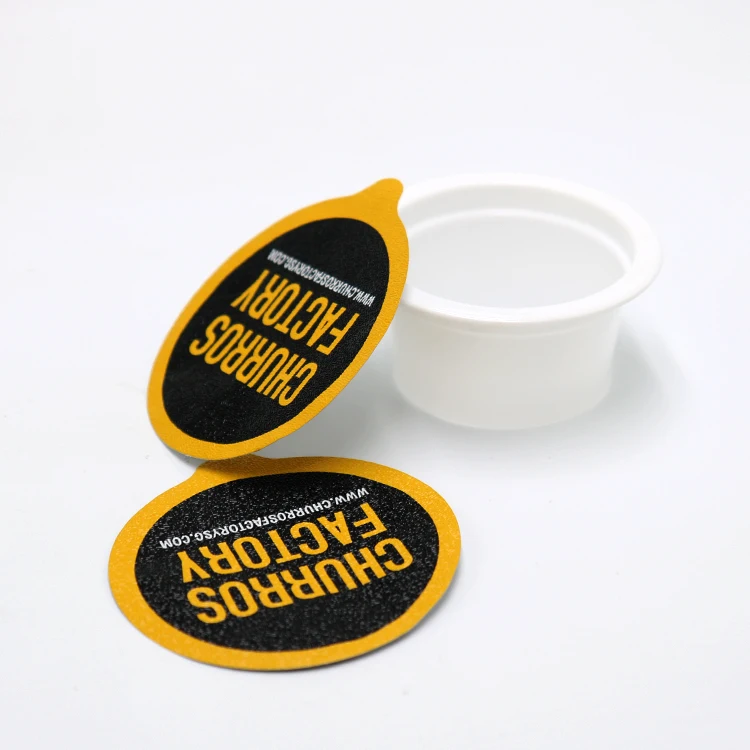 40g Disposable Plastic Garlic Honey Chocolate Sauce Cup container With Custom Printed Logo Aluminum Foil Heat Sealing Lids