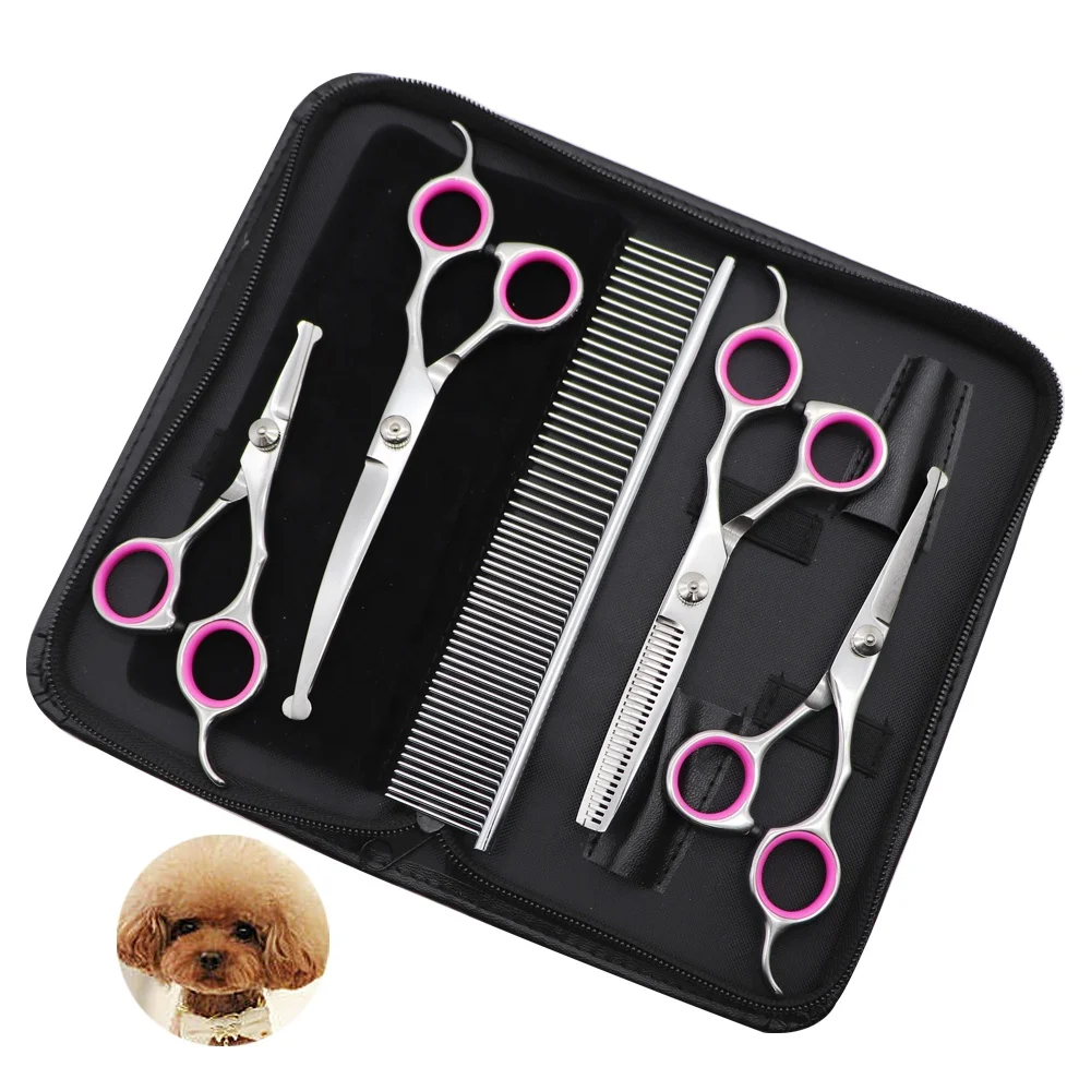 Hot Pet Grooming Scissors Round Tip Safety Heavy Duty Stainless Steel Cat Dog Scissors tfor Grooming Kit