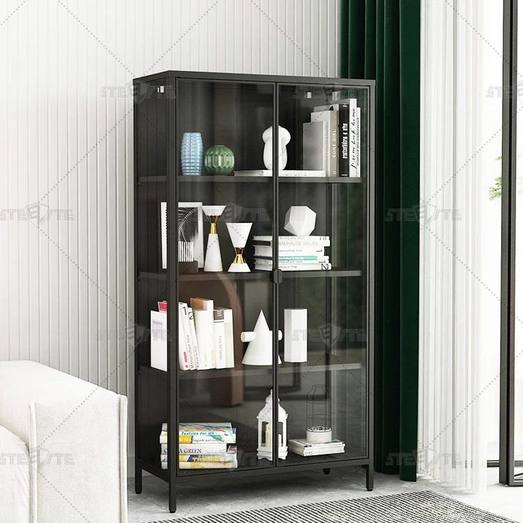 Bookcase with Glass Doors Model Bookshelf Malaysia Metal Book Shelf