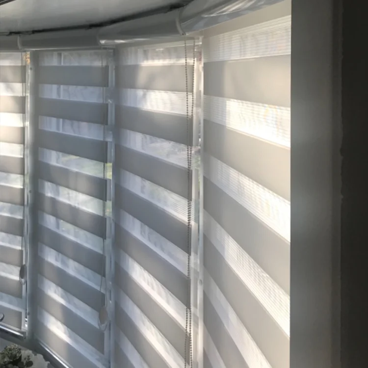 Modern style blackout double layer window shades zebra roller blinds fabric