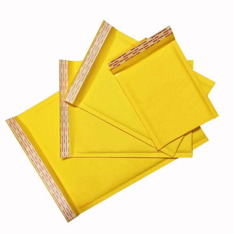 Manufacturer OEM Custom Plastic Poly Yellow Kraft Paper Bubble Mailers Air Bubble Mail Bag