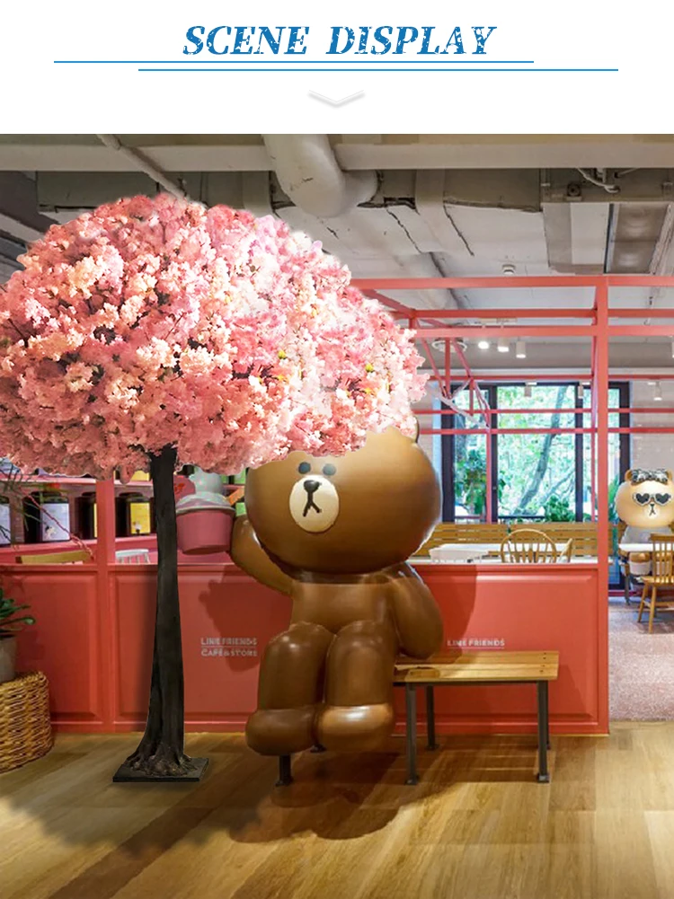 Customized Fake Peach Flower Branch Trees Supermarket,Hotel Decoration 10 Feet Artificial Cherry Blossom Tree Decoration