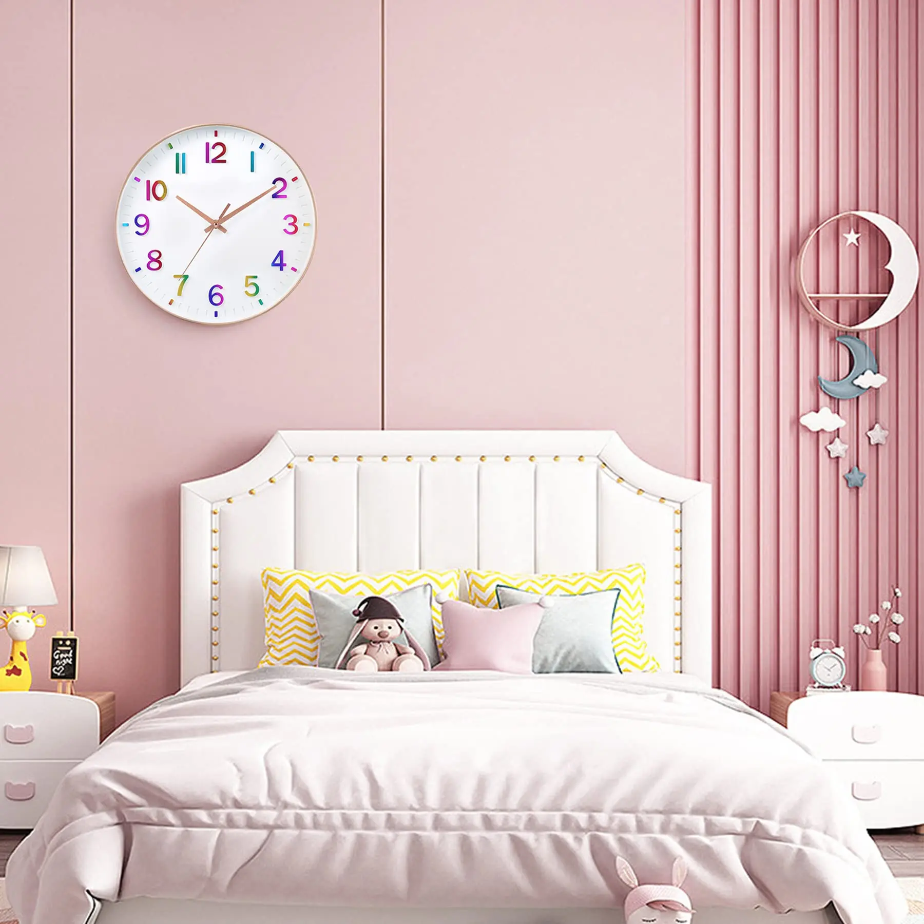 Home Decoration Digital Wall Clock Cheap Plastic Simple Round Design 10 Inch Living Room Birthday Needle Square Rustic 12 Inch