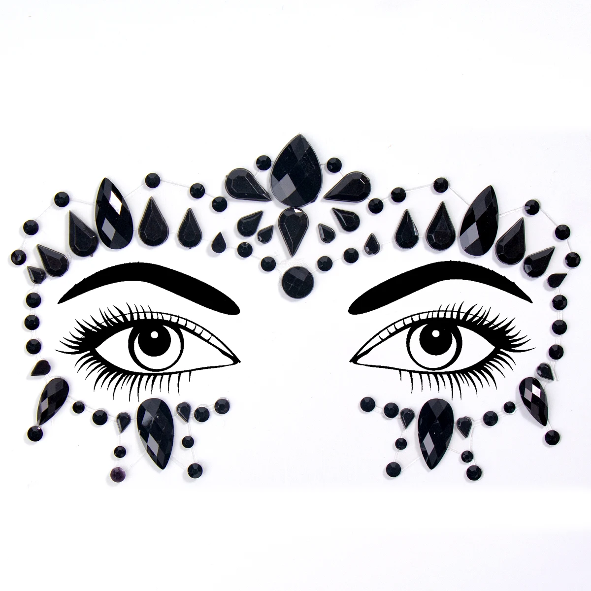 Bindi Temporary Festival Jewels Татуировка Хрустальная наклейка для фестиваля Rave Black