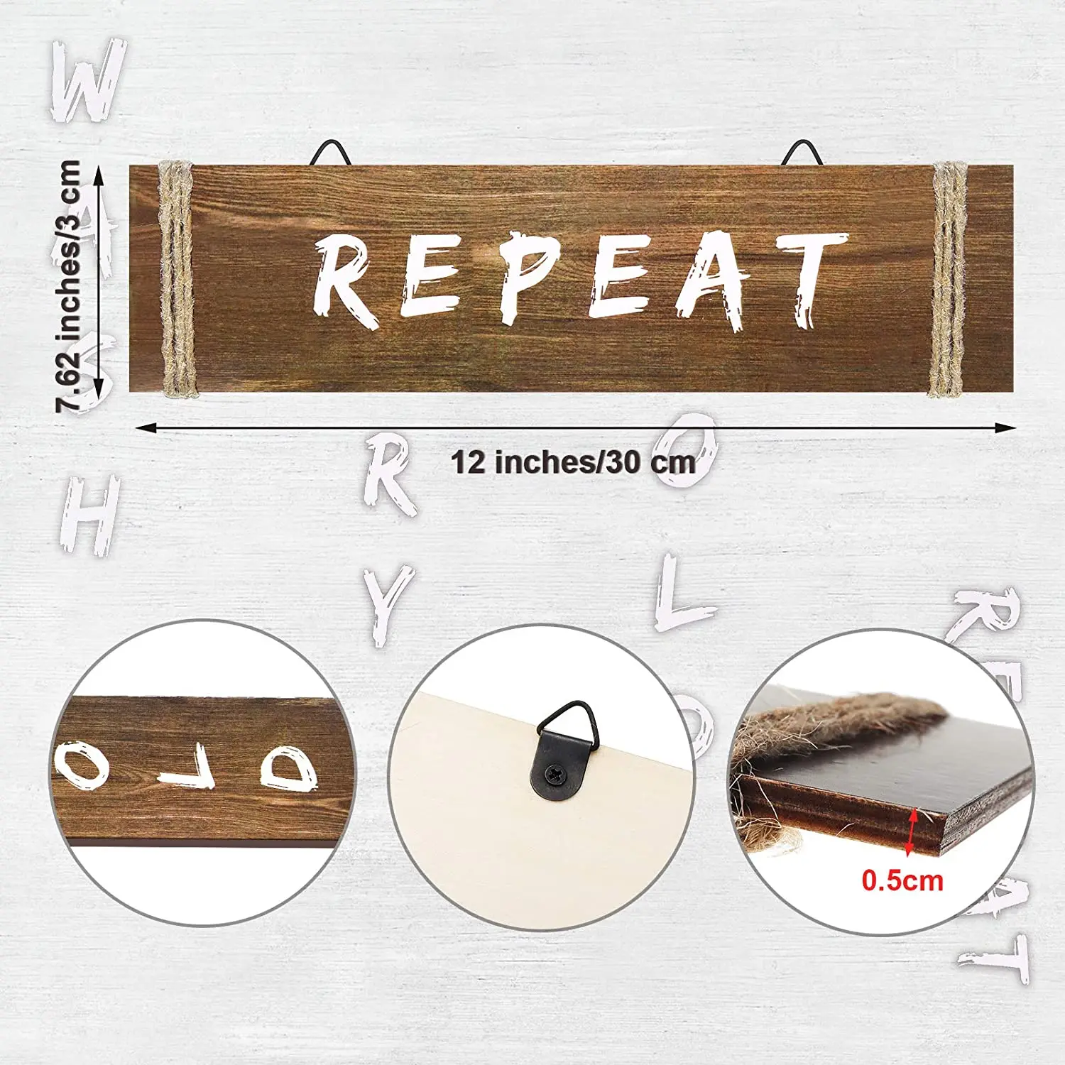 
4 Pieces Laundry Room Decor Home Vintage Wooden Farmhouse Laundry Sign 