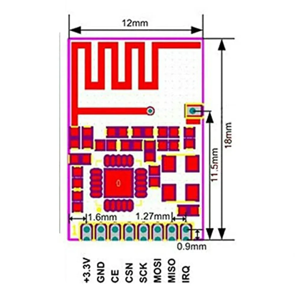NRF24l01 2.4GHz Wireless Module Mini Version Power Enhanced Version SMD