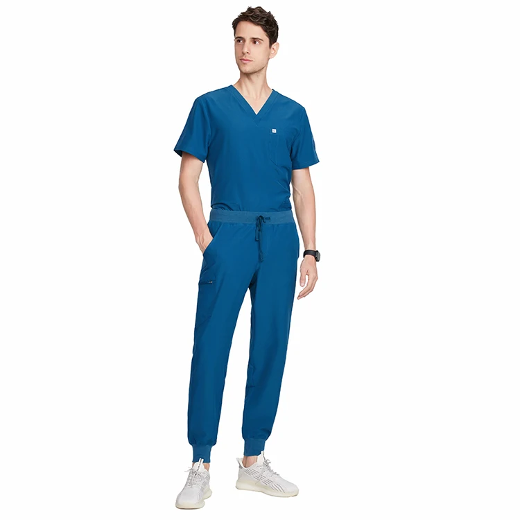 Custom Men Nursing Scrub Jogger Hospital Sets Anti-wrinkle Stretchy Scrubs Uniforms Nurse Top Medical Scrubs Hospital Uniforms