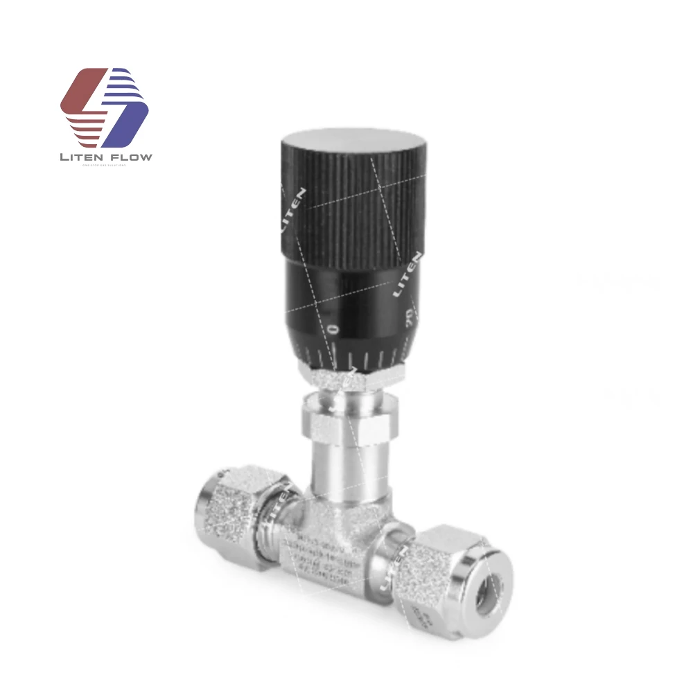 1/4 Tube 316ss High Flow Metering Valve W/Vernier Handle for Swagelok