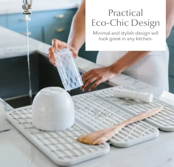 2022 NEW Collapsible Kitchen Drying Mat, Silicone Dish Drying Mat