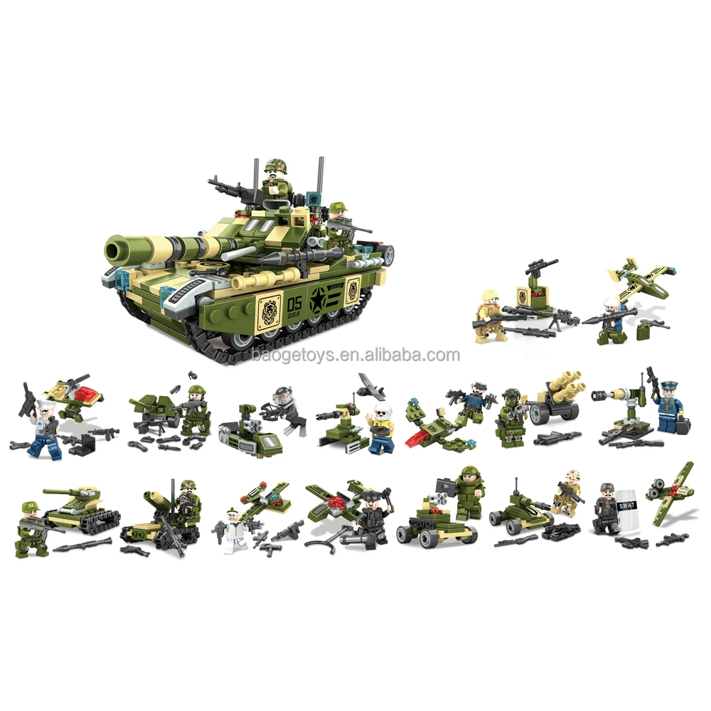 Wange customized 16 in 1 tanques building block tank for kids toys kids battle military army toy tank le going toy