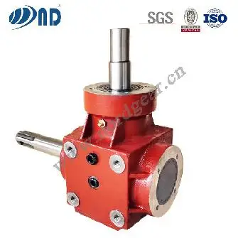 ND B0881 1000 RPM 2 to 1 Ratio Cast Iron Box Speed Reducer 90 Degree Right Angle Gearbox