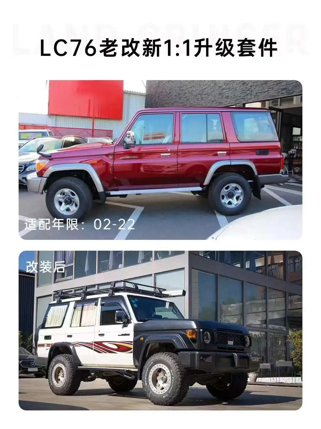 Комплекты для модернизации от старого до нового полный комплект обвеса ABS + PP Toyota Land Cruiser LC79 LC76 FJ70 Fj79 2002-2022 обновление 2024