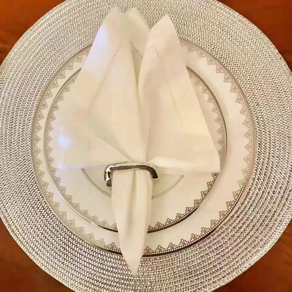 100% Fancy Cotton Napkin Wedding Table Placemat Cocktail Party Use Napkins Square Plain Dyed Everyday Hemstitched French Classic