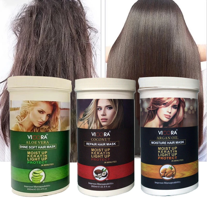 Увлажняющая и разглаживающая маска для волос vicora aloe 1000 г 1 кг питательная восстанавливающая мазь с кокосом миндалем на английском языке
