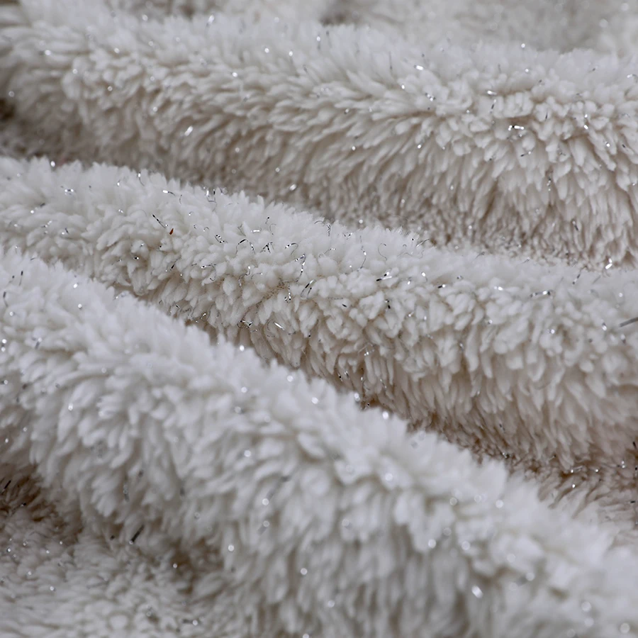 Manufacturer Custom Printed Soft Polyester Knit Double Side Sparkling Sherpa Fleece Fabric For Rug Blanket