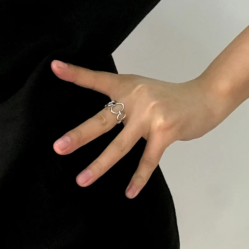 Adjustable Titanium Steel Ring Circle Stainless Steel for Men and Women for Jewelry and Parties Finger Ring Opening Size