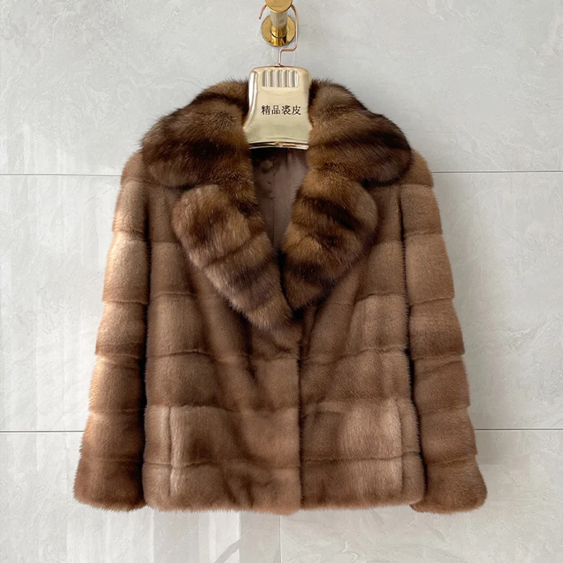 Factory Supply Natural Mink Fur Jacket Fashion Women Real Mink Fur Coat For Winter