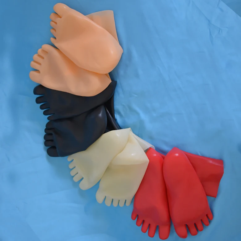 China Latex Factory Short Powder Free Toe Fetish Unisex Latex Socks