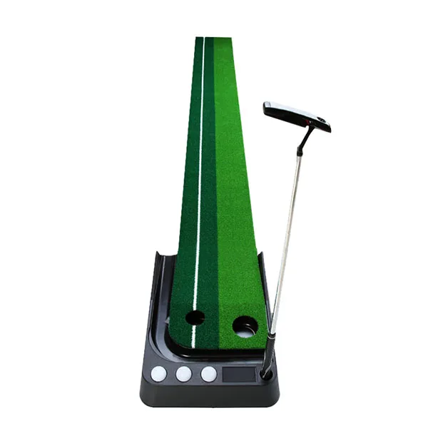 New version  portable  Indoor Golf Putter Trainer Ball Auto Return Fairway golf trainer with baffles and two white lines
