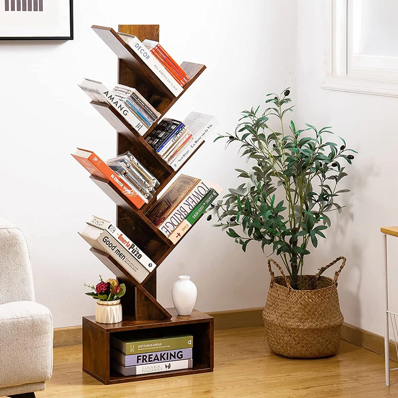 Modern office luxury study room library vertical industrial models display wooden wood mdf book rack bookshelf