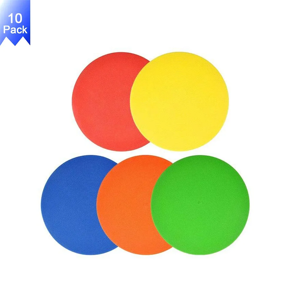10 Pack Multiple Colors and Sizes Non-skid Floor Flat Disc Markers Flat Spot Markers for Training Sessions Set