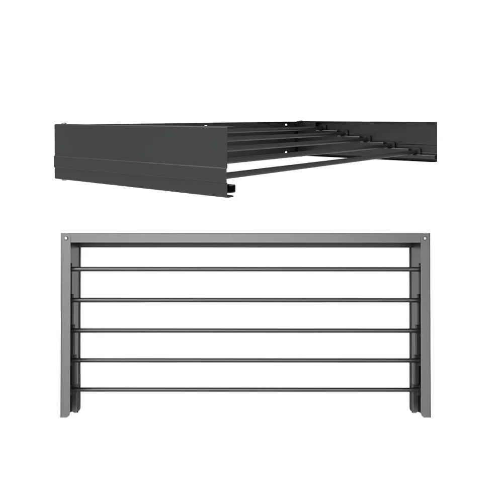 Household Wall Mounted Collapsible Clothes Drying Rack Hanger Retractable Space Saver Foldable Laundry Drying Rack