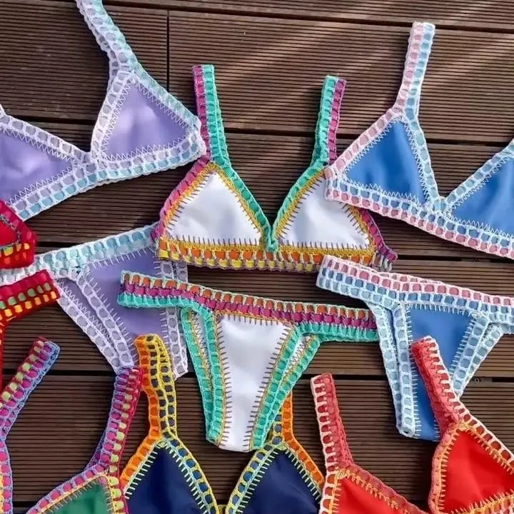 2024 Custom New Design Crochet Bikini Low MOQ OEM Swimwear Handmade Sexy Swimsuits