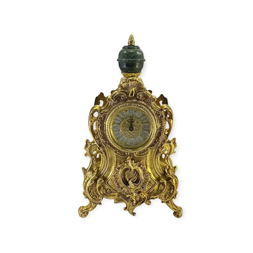 Креативные часы ручной работы, итальянские настольные часы, итальянский классический стиль, мрамор, латунное покрытие, античный металл, итальянский логотип, время ржавчины