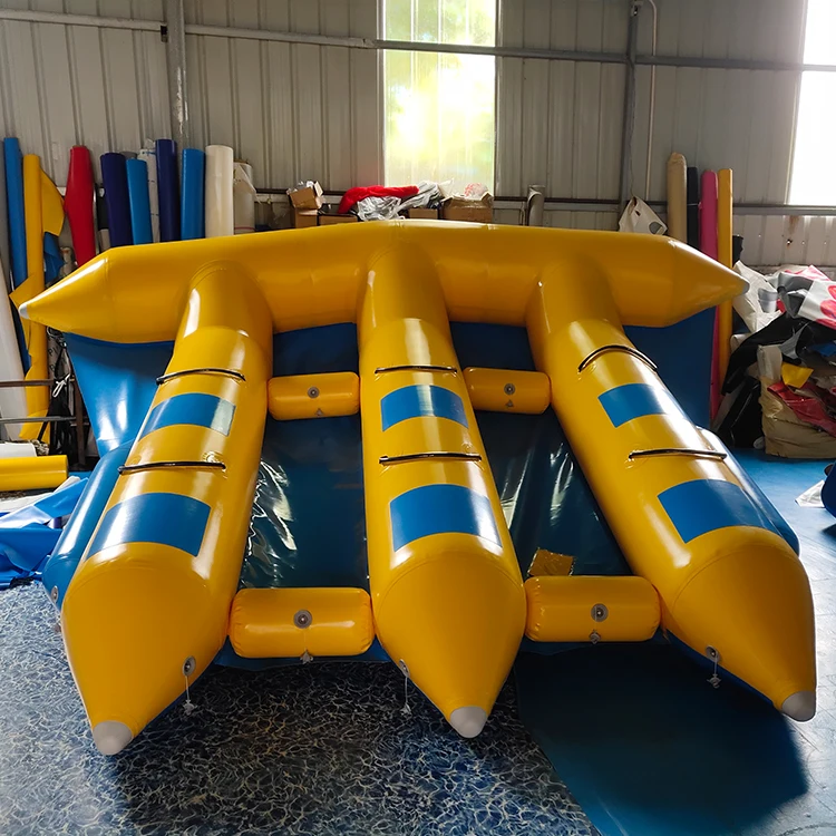 6 Person Sea Water Games Towable Inflatable Flying Fish Boat Inflatable Banana Flyfish Boat