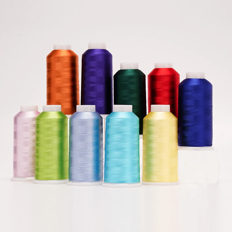Wholesale Bright Colors Large Spools 100% viscose yarn Rayon Embroidery Thread For Embroidery Machine