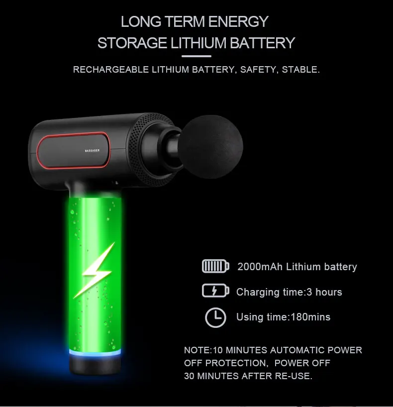 Handy Smart Fascia Gun USB Lasts up To 4 Hours CE Deep Muscle Massage Suitable For Gym Family USB Fascia Gun
