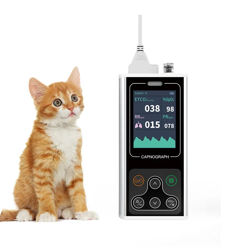 Eterinary Use CA10SVET Sidestream Capnograph VET EtCO2 Monitor RESP SpO2 PR CO2 Dog Cats Animals Pet Health Monitoring Devices