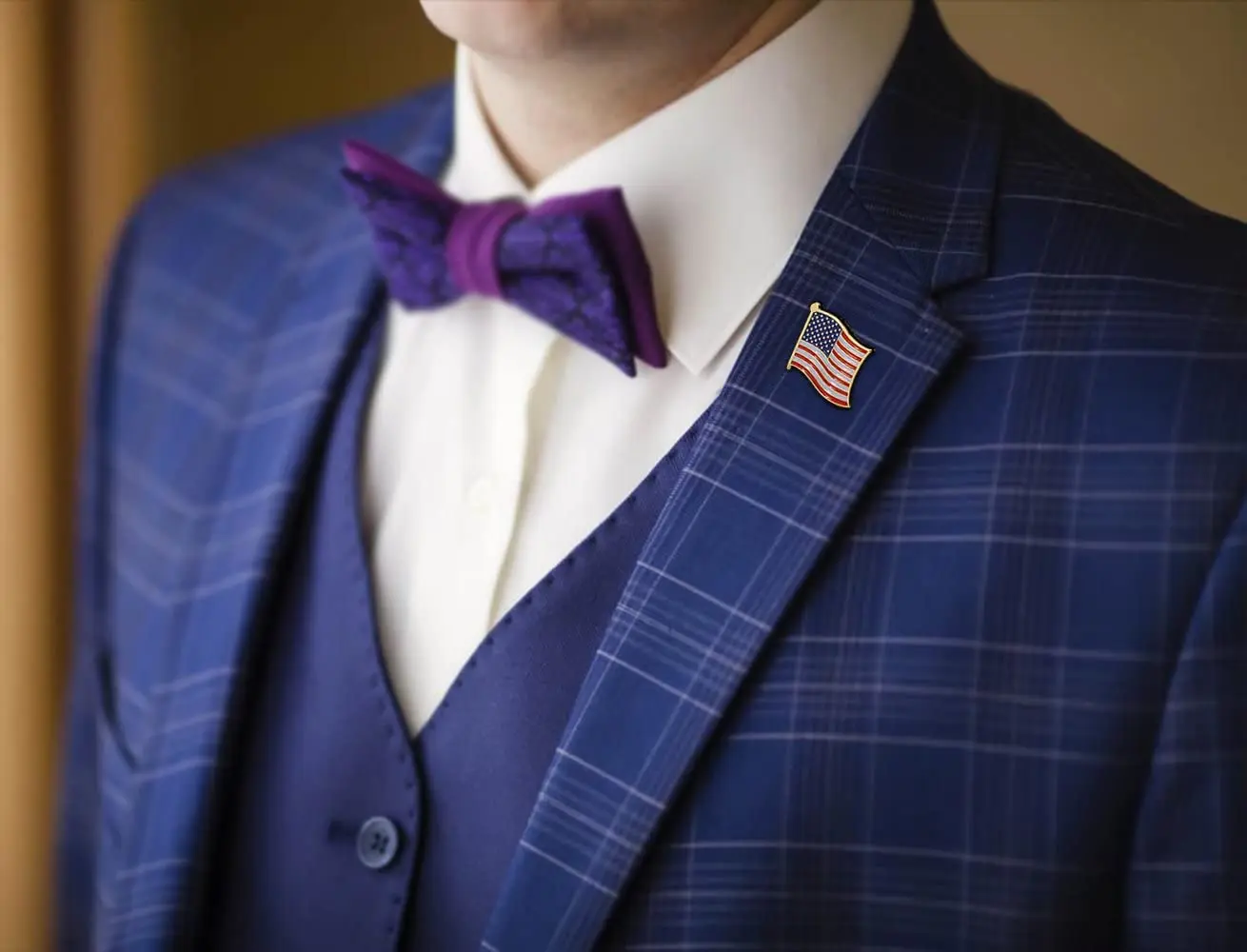 Быстрая доставка американский флаг США Цельный металлический лацкан изысканный золотой тонированный значок на