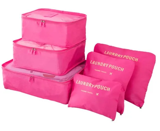 Low Moq Fashion 6 Pcs Compression Luggage Organizers Travel Bag Personal Packing Cubes Wholesale Organizer