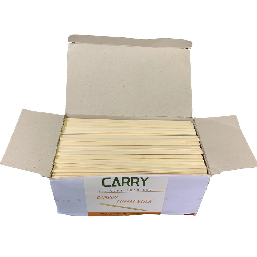 110-160mm 100pcs/box Revolvedor de cafe Palitos de helado de madera B aton barbe  papa Houten stokken Candy floss sticks