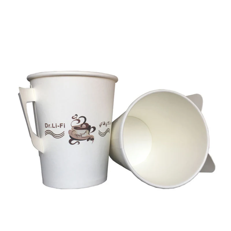 
paper cup holder cafe tray with handle for ice cream with logo print 