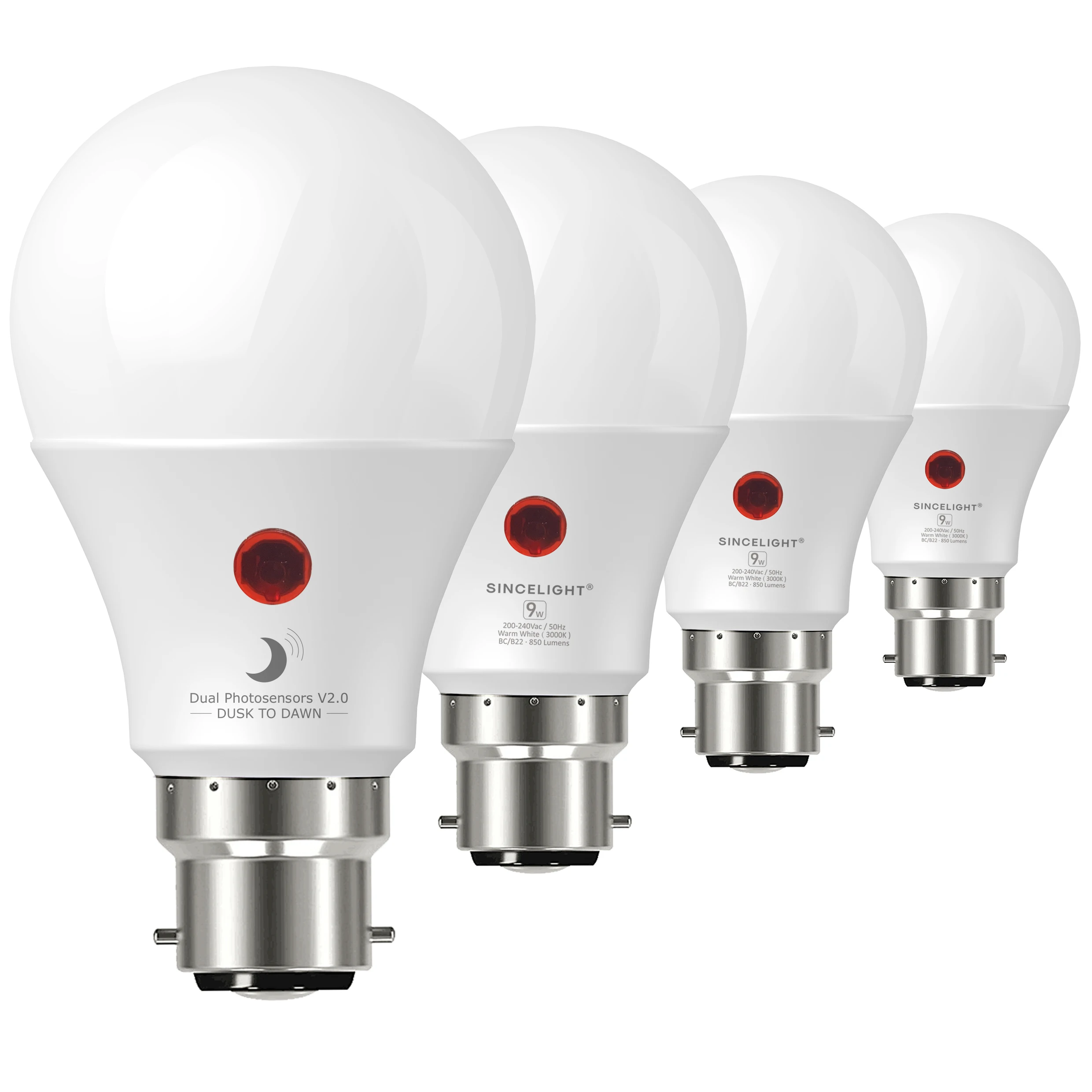 E27/B22 LED Sensor Bulb Night Light Dusk To Dawn Dual Photosensors