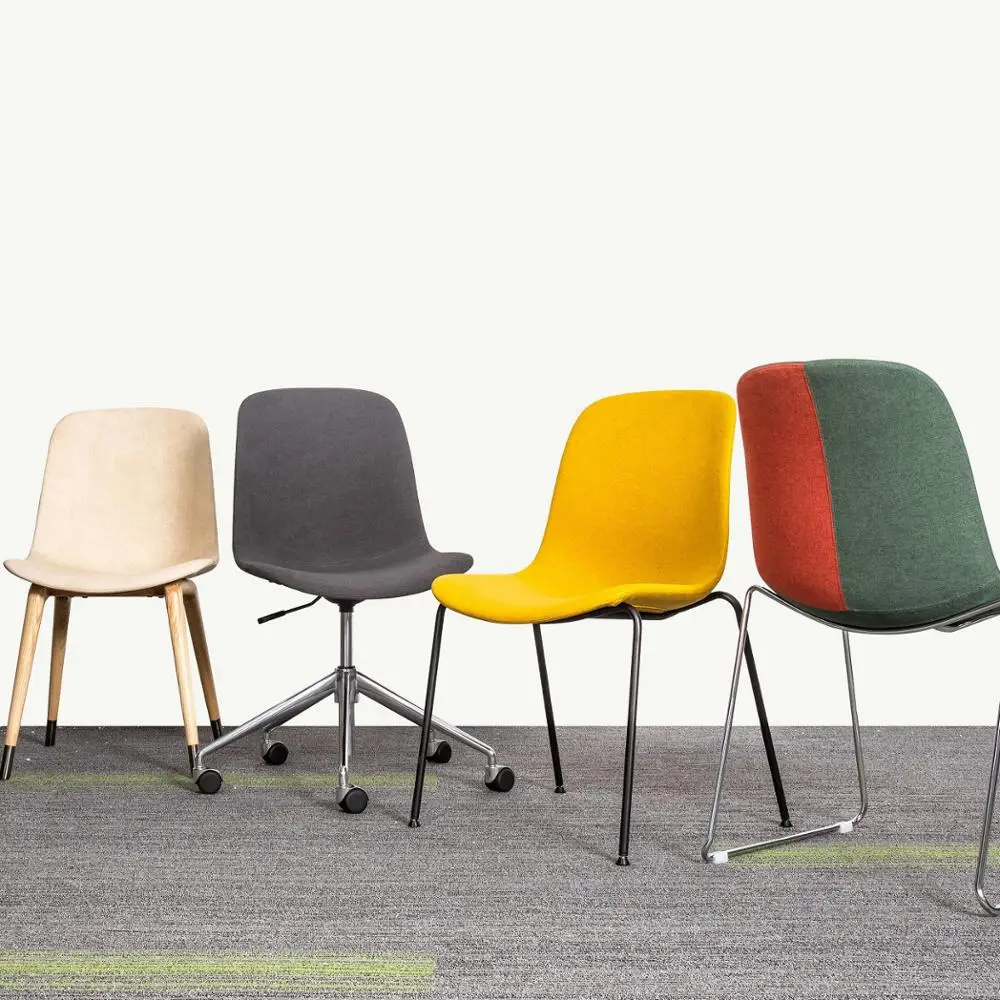 Modern design Fabric Dining chair training chair with steel base