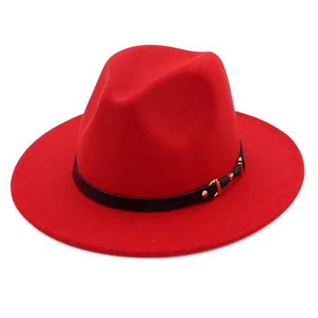 Winter Fashion Wool  Hat For Women Chapeau Black Hats For Men simple Wide Brim Autumn Female Fashion