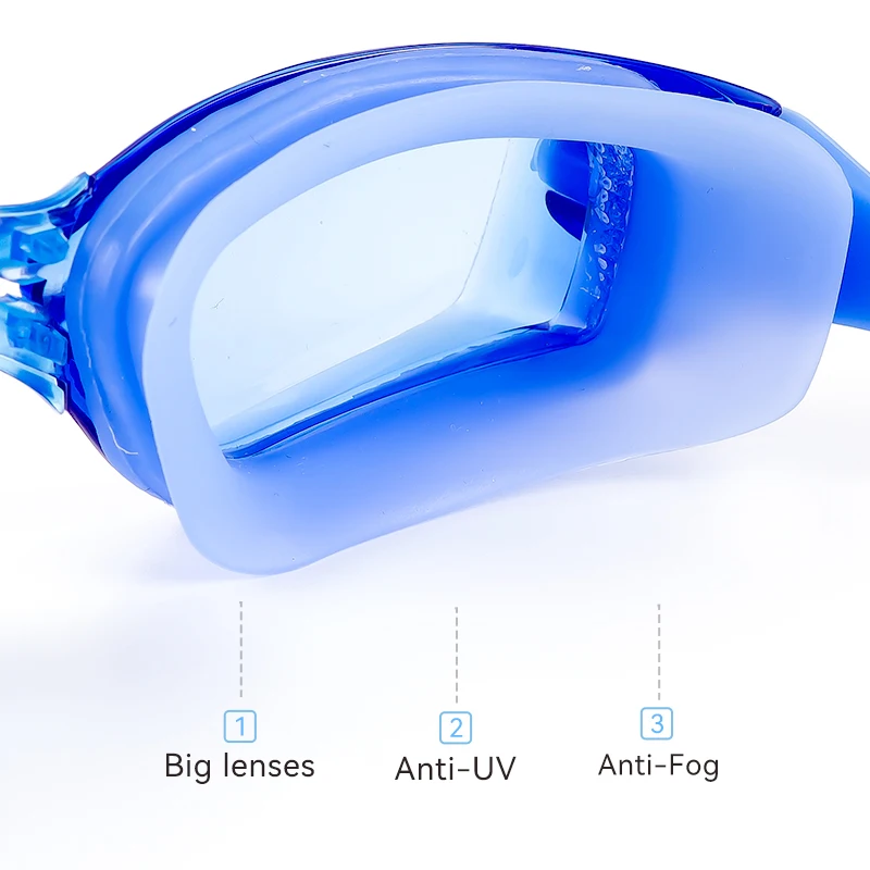 Small MOQ Silicone Straps High Definition Swimming Glasses for Adult UV Protection Swim Goggles Custom