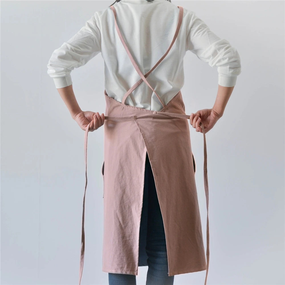 Custom adult unisex comfortable raw ecological french cotton linen apron