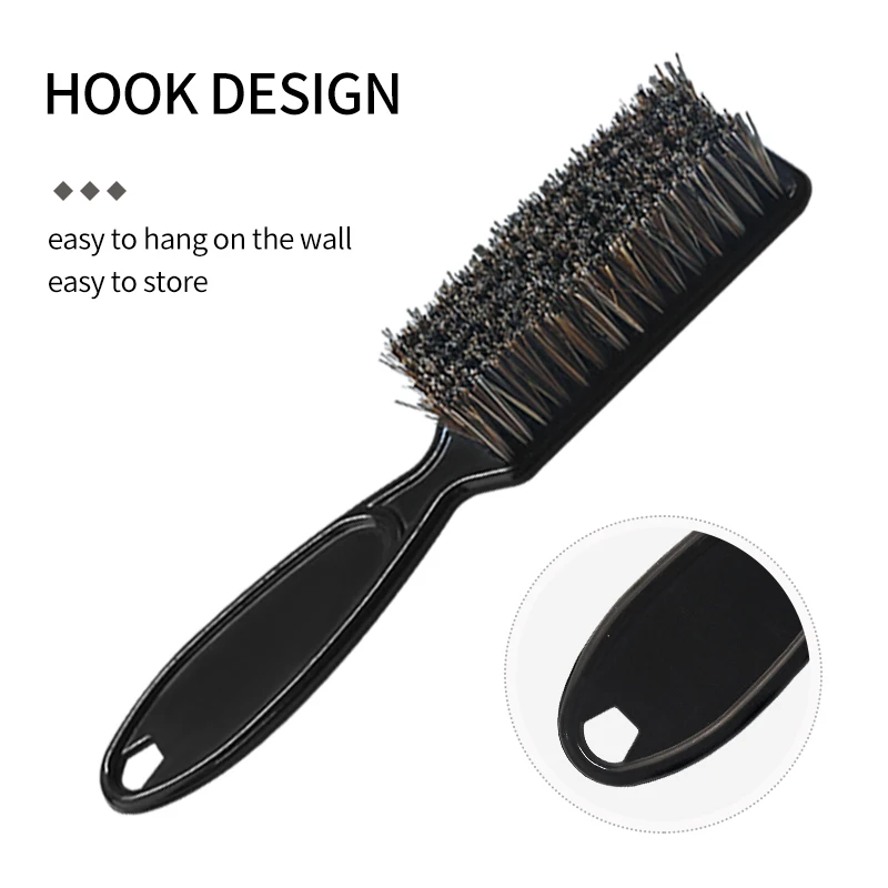 Custom Logo Wholesale Black Men with Natural Boar Bristle Beard Brush For Shaving Neck Duster Cleaning Brush For Beauty Care