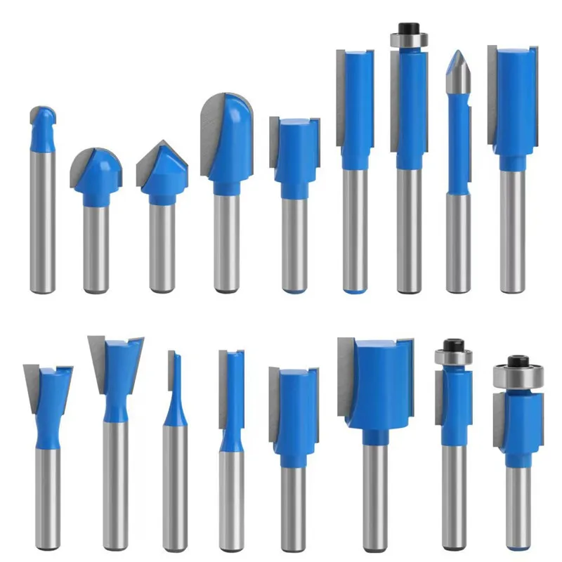 35Pcs Wood Tungsten Carbide Milling Cutter Sets 8mm  6.35mm  12.7mm 1/2 1/4 inch Shank Wood Tools CNC Router tools